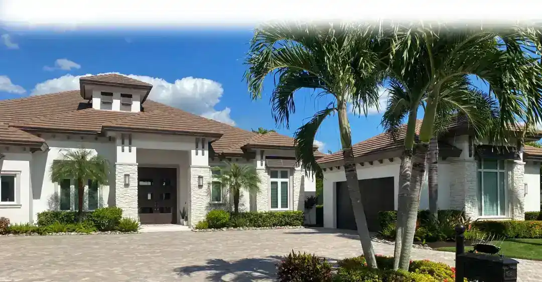 Professional painters working on a beautiful modern home